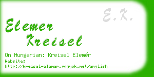elemer kreisel business card